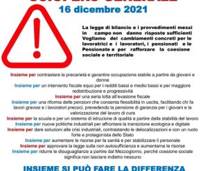 Insieme per la Giustizia - 16 dicembre 2021 - SCIOPERO GENERALE CGIL e UIL 